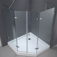 Cabine de douche carrée sans cadre pour hôtel, ensemble complet, design moderne, garantie 5 ans