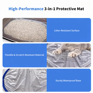 PETOAK 3-in-1 Eco-Friendly Waterproof Circle Liner for Open Top Smart <strong>Cat</strong> <strong>Litter</strong> <strong>Box</strong> Anti-Leak Odor Resistant Fabric Mat - Product Image 6