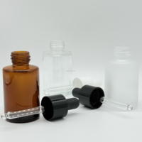 Flacon en verre de 30 ml à prix d'usine, compte-gouttes pour huile essentielle, compte-gouttes pour sérum, couleur dégradée brun givré et transparent