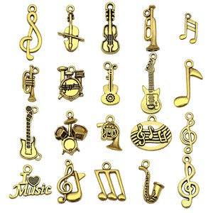 Antique Gold Alloy Musical Instrument Pendants Mixed Shapes For Bracelet Making DIY Jewelry Accessories - Product Image 4