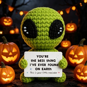 Muñeco de Ganchillo de Hilo Verde Único con Diseño de <span class=keywords><strong>Extraterrestre</strong></span>, Hecho a Mano, Precio de Fábrica, Personalizado para Fans de Extraterrestres - Product Image 5