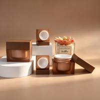 Vente en gros usine de pots en plastique vides pour gel UV et gel de construction, 5g, 15g, 30g, 50g, pots carrés pour gel de construction, emballage cosmétique givré