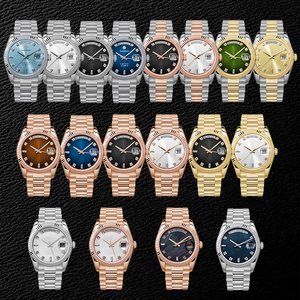 Reloj de Cuarzo Personalizado para Hombre, con Correa de 18 mm, Esfera de Perlas, Cristal, Resistente al Agua 3ATM, de Acero Inoxidable, con Fecha y Día de la <span class=keywords><strong>Semana</strong></span>, con Diamantes - Product Image 3