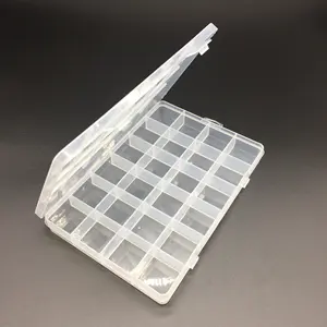 24 그리드 투명 직사각형 플라스틱 상자 저장 낚시 도구 컨테이너 - Product Image 1