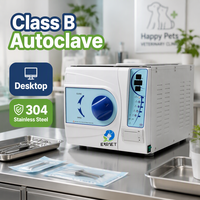 Mesin Autoklaf Gigi Hewan Kelas B EURVET Berkualitas Tinggi dari Baja Anti Karat, Sterilisasi Uap Vakum Medis, Layar LED, Alarm Kesalahan