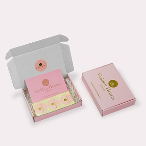 Eco Friendly Custom Logo Printed Luxury Rigid Kraft Cardboard Gift Packaging Matte Pink Folders Recycled Materials <b>Socks</b> - Product Image 1