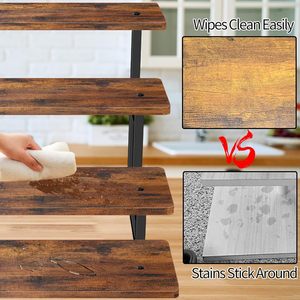 Présentoirs en <span class=keywords><strong>bois</strong></span> à 4 niveaux avec cadre métallique, ensemble de table à dessert antidérapant et stable pour la présentation de gâteaux, cupcakes et snacks - Product Image 2