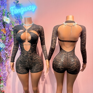 Tute intere da donna elasticizzate, body in <span class=keywords><strong>pizzo</strong></span> traforato, tute aderenti senza schienale, tute <span class=keywords><strong>sexy</strong></span> da donna - Product Image 2