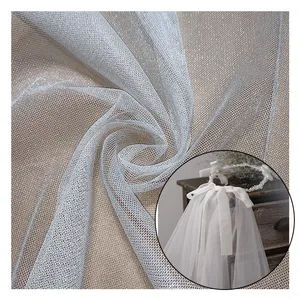 दुल्हन के कपड़े नायलॉन चांदी लाइन Tulle जाल शादी दुल्हन घूंघट सफेद दुल्हन के कपड़े नायलॉन