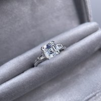 Bague Mlluki Moissanite en argent sterling 925, taille Asscher, 2 carats, 7x7mm, pour femme, accessoires