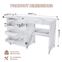 Table à manger pliante, table pour machine à coudre, étagère de rangement de cuisine avec étagères, table à roulettes pour machine à coudre pour appartements