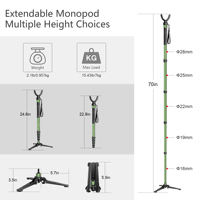Support de trépied en forme de U professionnel pour la chasse au canard |   360 °   Support de tir rotatif en alliage d'aluminium
