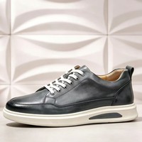 Chaussures de marche décontractées pour hommes Dreamy Stark en cuir vert à lacets, talon plat, bout en caoutchouc léger, toutes saisons