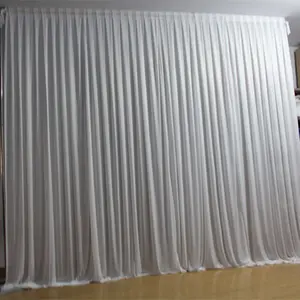 Einfacher hochzeitshintergrund vorhang hauptrückseite regenbogen-stoff-vorhang bühne hochzeit hotel anordnung perle eis seide