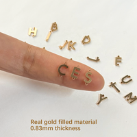 Konektor Inisial Vintage Perhiasan Lapis Emas 14K Tebal 0.83mm Pembuatan Gelang Permanen Liontin Huruf Kecil
