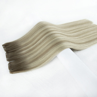 Extensions de cheveux humains de qualité salon, double trame, 100% Remy vierges européennes, couleur blond Genius, trame Genius