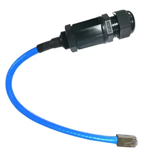 Conector a prueba de agua IP67 IP68 M20 M22 CAT6 Shield ethernet lan rj45, acoplador L = 25cm o prensaestopas de cable personalizadas