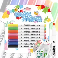 Marqueur permanent minimaliste F-08, 8 couleurs, avec pointe pinceau de 1-2 mm, pour le graffiti, le dessin DIY sur vêtements, chaussures, chapeaux et tissus pour enfants