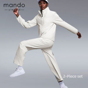 Herbst Outdoor Wasserdichtes Tech Fleece Active wear Set Damen Sport mantel und Hose 2-teiliges Jogging-Set mit Reiß verschluss taschen - Product Image 1