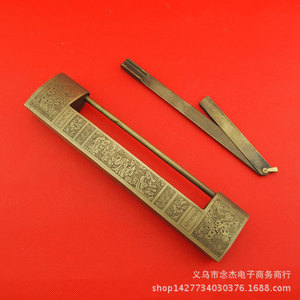 Cerradura Tradicional de Cobre para Muebles, 21 cm de Largo, 14 cm de Espaciado Horizontal, Candado para Puerta, Diseño Duradero - Product Image 3