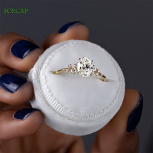 INS Style 18K <strong>Gold</strong> Plated 2 <strong>Carat</strong> Irregular Round Finger Ring S925 Silver Personalized Thick Curved Wave Ring - Product Image 5