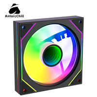 Refroidisseur de processeur AntarcChill RGB LED 120 mm PWM à roulement fluide anti-vibrations et à haut débit d'air pour boîtier d'ordinateur