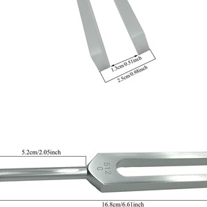 Diapason Medco 512 Hz en alliage d'aluminium avec marteau et housse en tissu pour les cliniques et les tests auditifs - Product Image 3