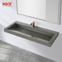 Dbkkr — lavabo de salle de bains en marbre artificiel, surface solide, double suspension murale, pour salle de bains, à utiliser dans les éviers de luxe