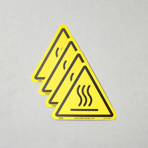 Etiqueta Triangular de Advertencia de Superficie Caliente, Etiqueta de Seguridad Industrial para Riesgos de Calor, Equipo de Fábrica - Product Image 1