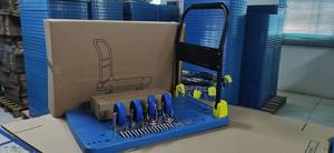 निर्माता ने हाथ से ट्रॉली ब्लू प्लास्टिक फोल्डिंग हैंडरेल 70*50 सेमी 200 किलो/60*90 400 किलोग्राम प्लेटफॉर्म हाथ ट्रॉली - Product Image 6