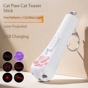 <span class=keywords><strong>Puntero</strong></span> Láser Recargable por USB con Diseño de Pata de Gato, Ecológico, de Plástico, Juguete para Gatos, Proyección de Luz UV Negra, Detección de Hongos, Interactivo - Product Image 1