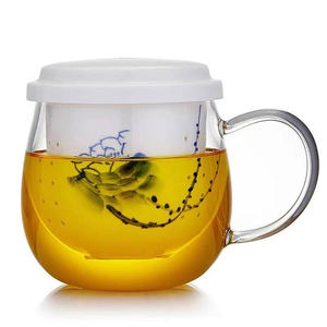 Taza de Té de Cerámica Pintada a Mano con Filtro Separador de Agua, Tapa Resistente al Calor para Beber Té, para Uso en Oficina y Hogar - Product Image 6
