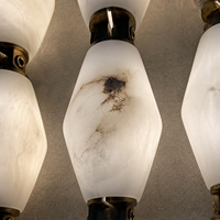 Vente directe usine en gros : Lustre moderne pour villa, luminaire suspendu pour escalier en colimaçon duplex, lustre collier en cristal
