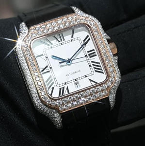 นาฬิกาข้อมือแฟชั่นผู้ชาย สลักโลโก้ได้ ประดับเพชรแบบ Iced Out สไตล์ฮิปฮอป เพชร VVS สี D น้ำหนัก 4.64 กะรัต นาฬิกาอัตโนมัติ ประดับเพชรโมอิสซาไนต์ - Product Image 5