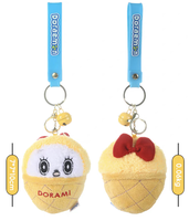 Lot de porte-clés en peluche Doraemon Dorami série crème glacée, sous licence officielle, rembourrage en coton PP doux, breloque de sac