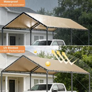Abri de voiture robuste 10x20 pieds, tente de rangement, auvent de voiture, abri de stockage, garage portable toutes saisons <span class=keywords><strong>pour</strong></span> voiture, camion, SUV - Product Image 4