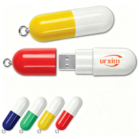 Pil bentuk USB Flash Drive Logo warna-warni cetak Logo 1Gb 2GB 4GB 8GB 16GB tema medis Pendrive Tablet USB