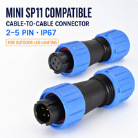Connecteur étanche compatible Mini SP11 OL11 2 3 4 5 broches IP67 pour câble électrique, idéal pour l'éclairage LED extérieur des rues