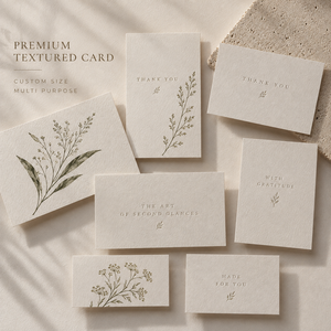 Biglietto di ringraziamento personalizzato in carta testurizzata, motivi botanici minimalisti, opzioni multi-formato per la corrispondenza aziendale - Product Image 6