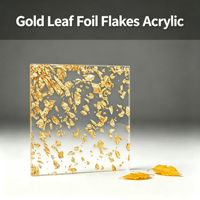 Plaques en acrylique coulé à effet feuille d'or pour découpe laser, plateaux de service, présentoirs de cuisine, étagères de salle de bain, projets DIY et cadeaux