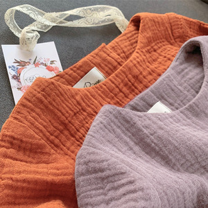 Robe de princesse en coton mousseline orange uni pour filles de 6 à 7 ans, nouvelle collection automne coréenne, mignonne, couleur unie, manches longues, robe décontractée pour bébé - Product Image 4