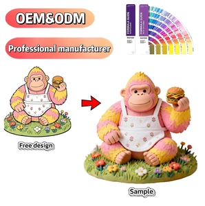 Grembiule Personalizzato con Simpatico Scimpanzé, Statuetta in Resina Trendy, Logo Personalizzato, Ornamento Creativo per Collezione e Negozio - Product Image 1