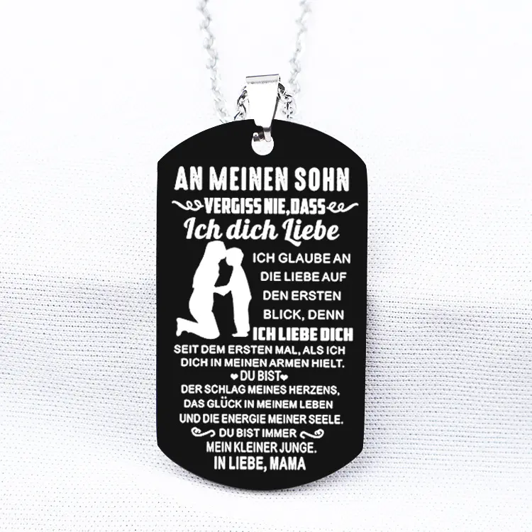 Op Maat Gemaakte Nieuwe Ketting Sieraden, Mode Moeder Cadeau Voor Zoon Militair Merk Roestvrij Staal Belettering Ketting