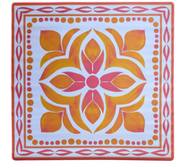 Tapis de Mahjong de Luxe Personnalisé Orange Floral Mandala, Tapis Antidérapant en Caoutchouc Inodore, Housse de Table pour Cartes de Poker, 4/2 Joueurs, Expédition en Rouleau