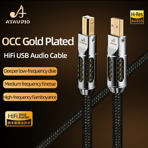 Chất lượng cao OCC mạ vàng <span class=keywords><strong>USB</strong></span> Cáp âm thanh với sợi carbon mạ Vàng C-C A-B kết nối Mixer <span class=keywords><strong>DAC</strong></span> máy tính Hifi <span class=keywords><strong>USB</strong></span> - Product Image 4