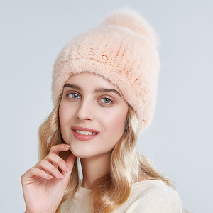 RTS – <span class=keywords><strong>bonnet</strong></span> en fourrure de Sable véritable pour <span class=keywords><strong>femme</strong></span>, <span class=keywords><strong>bonnet</strong></span> en vison avec <span class=keywords><strong>pompon</strong></span> en fourrure de renard, chaud et épais, collection hiver 100% - Product Image 3
