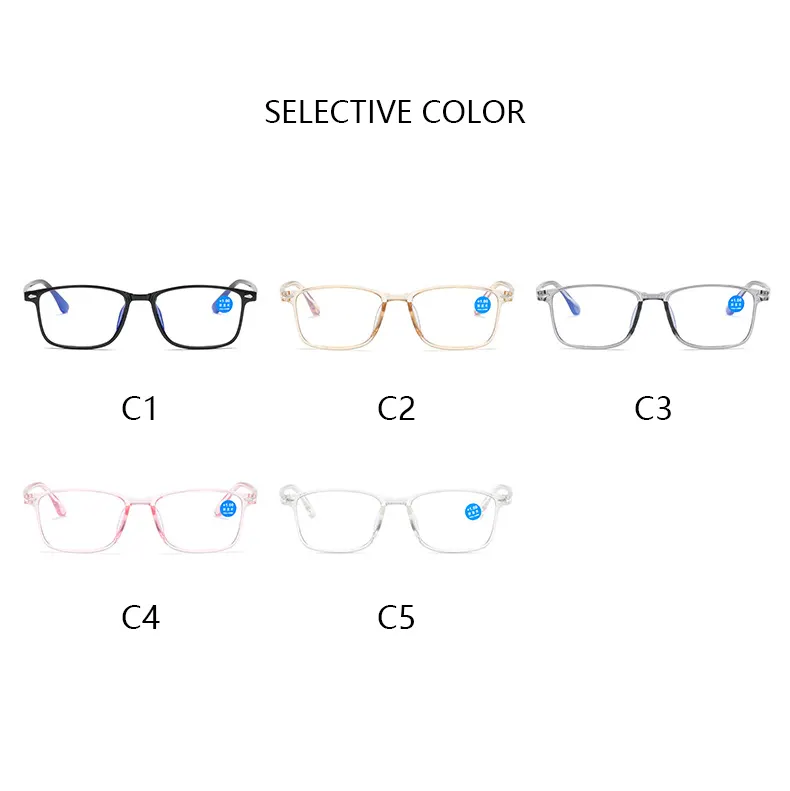 Venta al por mayor baratos Stock de diseño de moda Anti luz azul gafas TR90 monturas de anteojos ancianos hombres o mujeres gafas de lectura