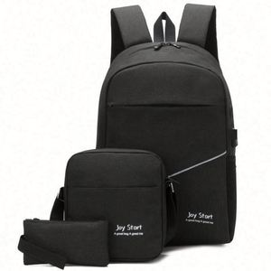 Juego de 3 Piezas de Mochila de Negocios de Tela de Nailon, Bolso de Hombro de Gran Capacidad para Computadora y Documentos - Product Image 2