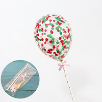 Décorations de gâteau en sequins transparents de 5 pouces, confettis pour fête d'anniversaire, ballons, décorations de gâteau, vente en gros