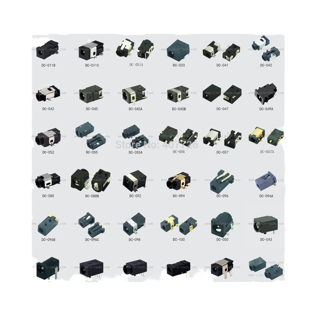 Yongyetai 72Pcs/36Models DC Power Connector Female Tablet DC Jack Laptop Socket Terminal 12V SMD Pin1.0/1.35/2.0 CN